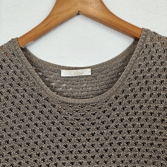 Chloé by Gabriela Hearst Metallic Gold Knit Maxi Dress Circa 2021 Collection SM - Picture 13 of 16